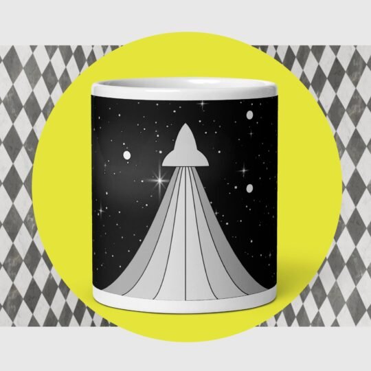 Caneca Branca RFB | Logo Cinza e Céu Estrelado